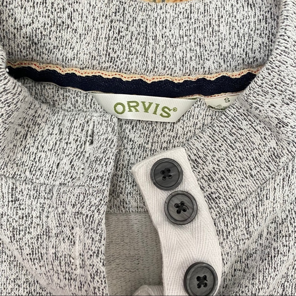 Orvis 1/4 Pullover with Buttons Grey Mens Small - Picture 6 of 9